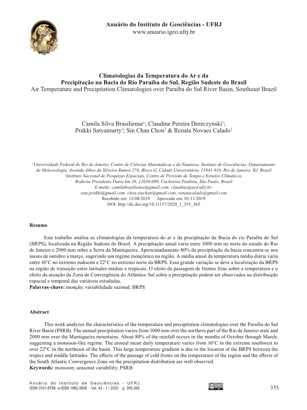 Climatologias Da Temperatura Do Ar E Da