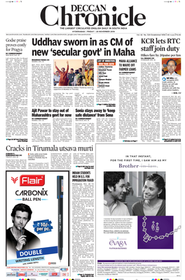 Uddhav Sworn in As CM of New 'Secular Govt' in Maha