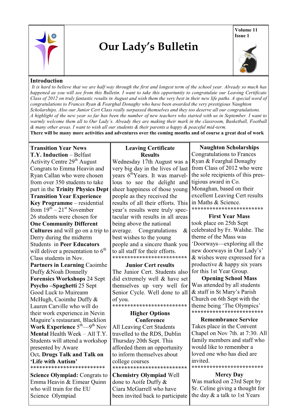 Our Lady's Bulletin