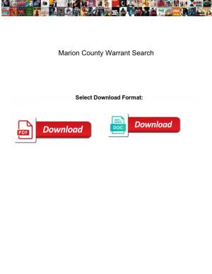 Marion County Warrant Search