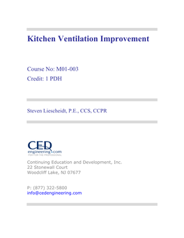 Kitchen Ventilation Improvement