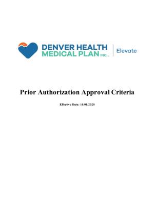 Prior Authorization Approval Criteria