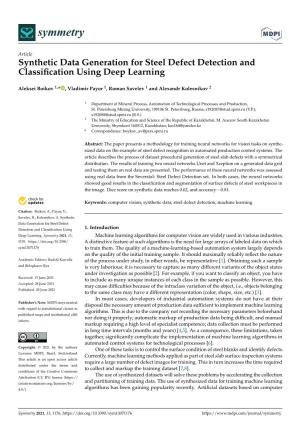 Synthetic Data Generation for Steel Defect Detection and Classification Using Deep Learning