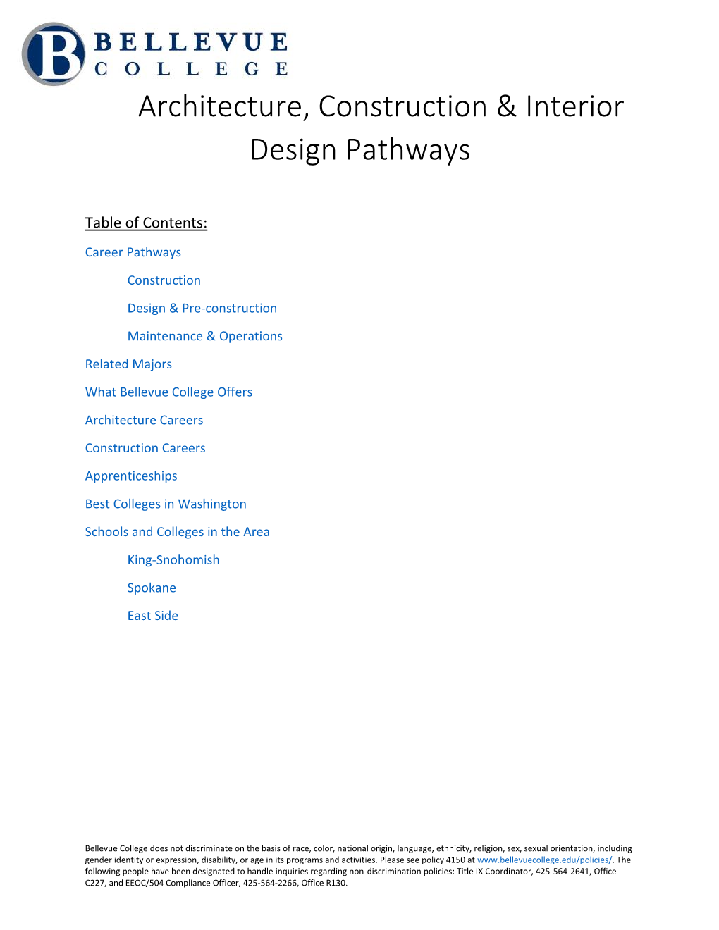 Architecture, Construction & Interior Design Pathways