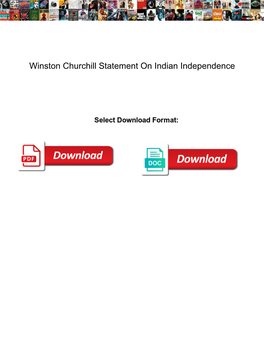 Winston Churchill Statement on Indian Independence