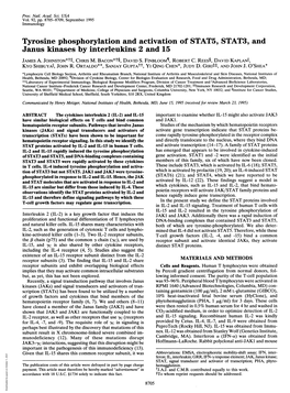 Tyrosine Phosphorylation and Activationof STAT5, STAT3