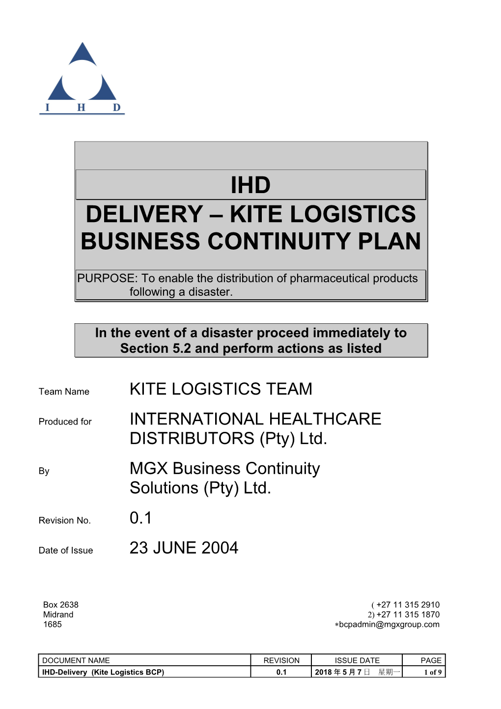 Delivery Kite Logistics