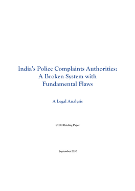 India's Police Complaints Authorities
