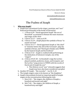 The Psalms of Asaph 1