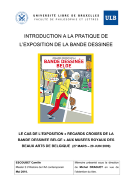 Mémoire Présenté Sous La Direction Master 2 D’Histoire De L’Art Contemporain De Michel DRAGUET En Vue De Mai 2010