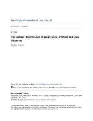 The Cultural Property Laws of Japan: Social, Political, and Legal Influences