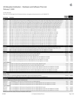 Apple US Education Price List