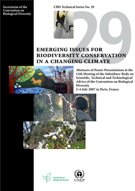 Emerging Issues for Biodiversity Conservation in a Changing Climate