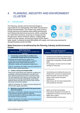 4. Planning, Industry and Environment Cluster