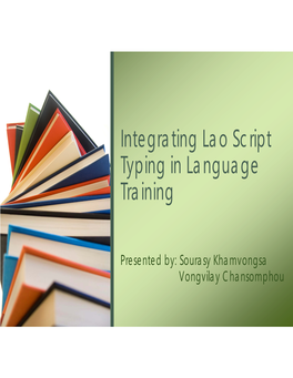 Integrating Lao Script Typing in Language Training