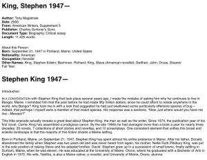 Stephen King 1947—
