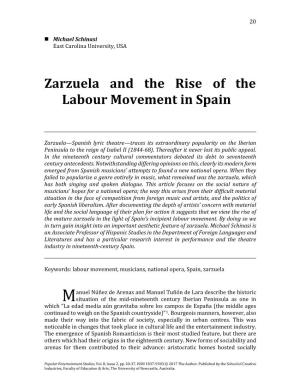 Zarzuela and the Rise of the Labour Movement in Spain