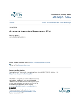 Gourmande International Book Awards 2014
