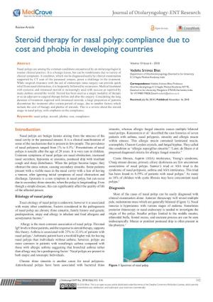 Steroid Therapy for Nasal Polyp: Compliance Due to Cost and Phobia in Developing Countries