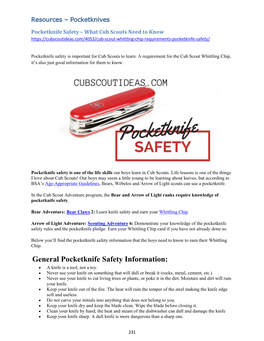 Pocketknife Safety – What Cub Scouts Need to Know