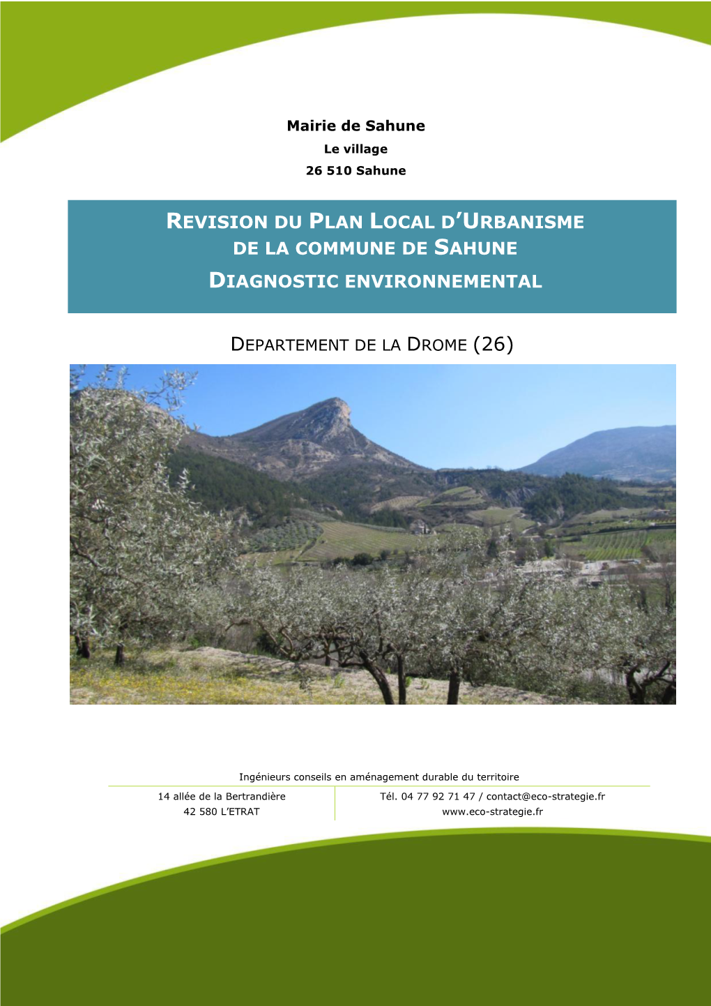 Revision Du Plan Local D'urbanisme De La Commune