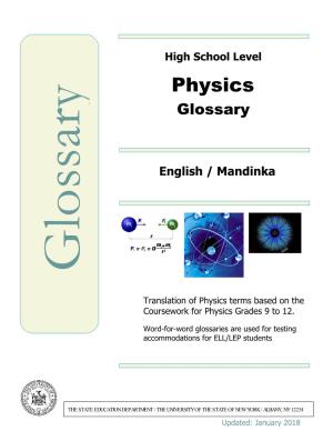 Physics Y Glossary