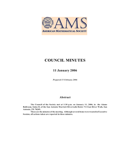 American Mathematical Society Council Minutes