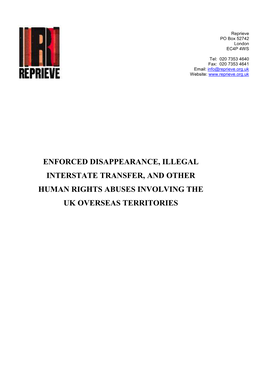 Enforced Disappearance, Illegal Interstate Transfer, and Other Human Rights Abuses Involving the Uk Overseas Territories