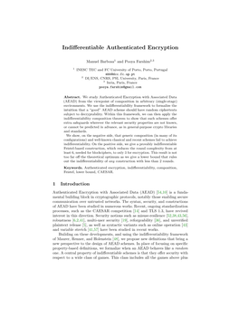 Indifferentiable Authenticated Encryption
