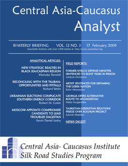 Central Asia-Caucasus Analyst Vol 12, No 3