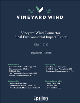 Vineyard Wind Connector: Final Environmental Impact Report
