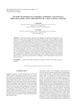 From Singapore, with a Description of a New Cladiella Species