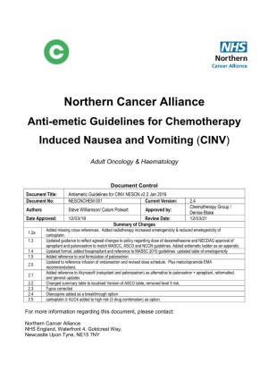 Chemotherapy Induced Nausea and Vomiting (CINV)