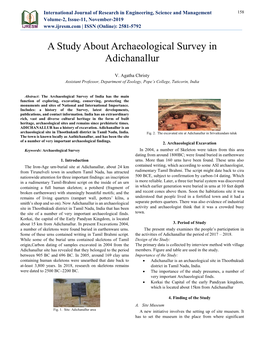 A Study About Archaeological Survey in Adichanallur