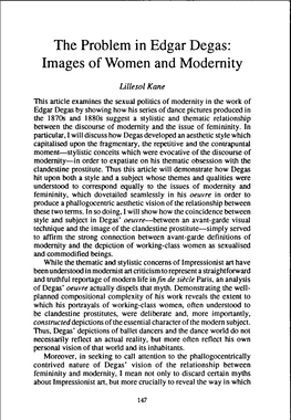 The Problem in Edgar Degas: Images of Women and Modernity