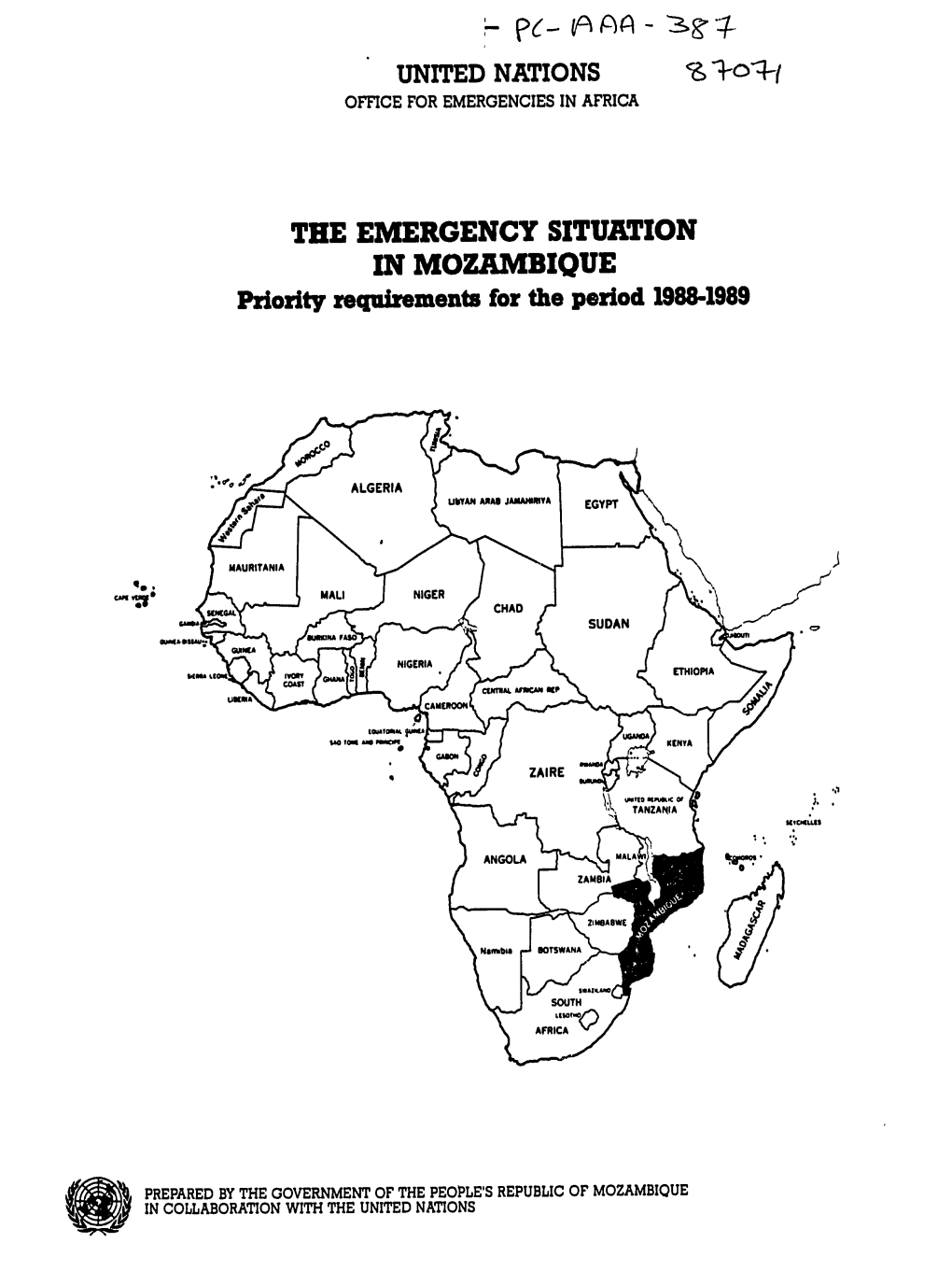 MOZAMBIQUE Priority Requirements for the Period 1988-1989