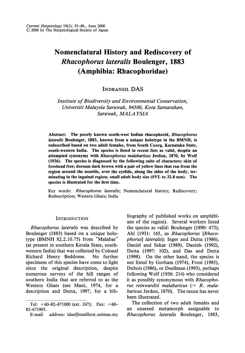 Amphibia: Rhacophoridae