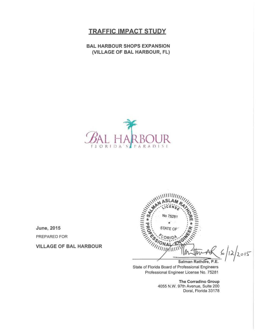 Bal Harbour Shops Expansion Traffic Study Report (Final) 6-12-2015