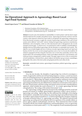 An Operational Approach to Agroecology-Based Local Agri-Food Systems