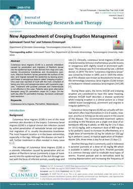 New Approachment of Creeping Eruption Management Sukmawati Tansil Tan* and Yohanes Firmansyah