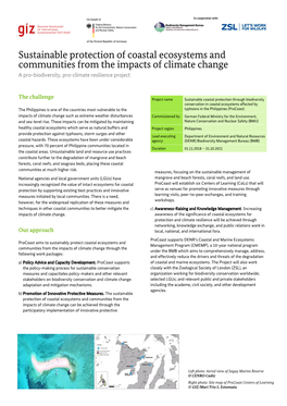 Procoast) Impacts of Climate Change Such As Extreme Weather Disturbances Commissioned by German Federal Ministry for the Environment, and Sea-Level Rise