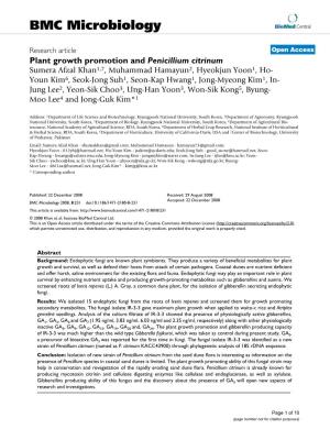 Plant Growth Promotion and Penicillium Citrinum