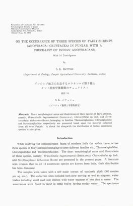 Page 1 Researches of Crustacea, No. 12 (1983) Carcinological Society Of