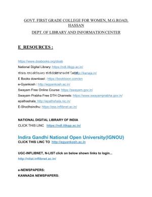 Indira Gandhi National Open University(IGNOU) CLICK THIS LINC TO