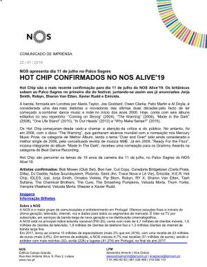Hot Chip Confirmados No Nos Alive'19