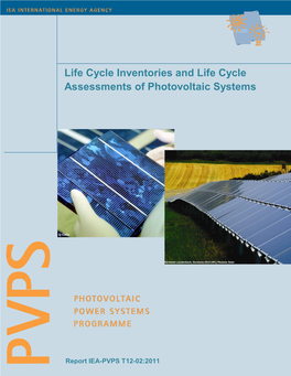 Life Cycle Inventories and Life Cycle Assessments of Photovoltaic Systems
