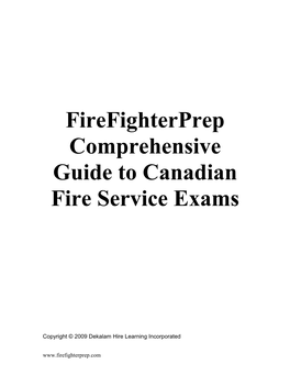 Firefighterprep Comprehensive Guide to Canadian Fire Service Exams