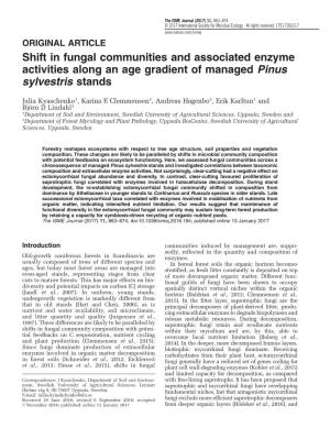 Shift in Fungal Communities and Associated Enzyme Activities Along an Age Gradient of Managed Pinus Sylvestris Stands