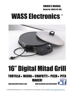 WASS Electronics ® 16” Digital Mitad Grill