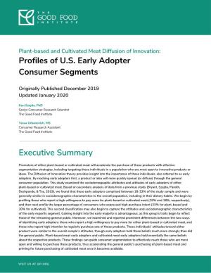 Profiles of U.S. Early Adopter Consumer Segments Executive